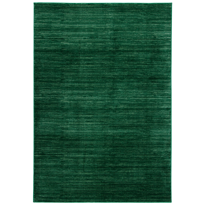 Vision Striped Area Rug In Dark Green, Rectangle 122 x 183 cm