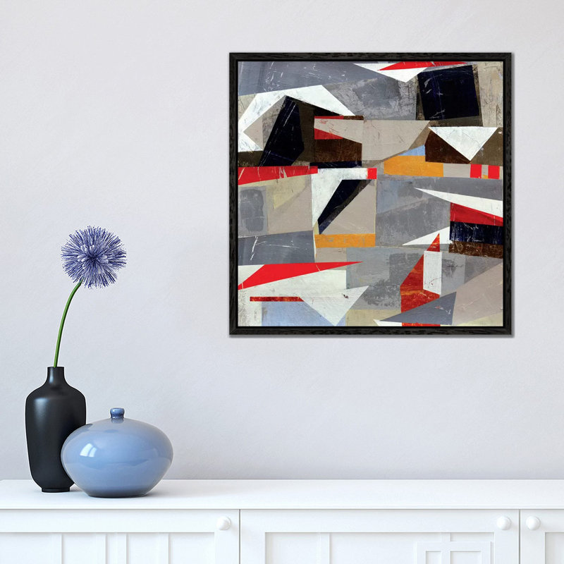 Marina - Painting on Canvas, 45.72 cm H x 45.72 cm W, Black Framed