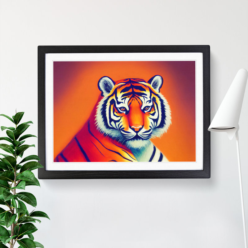 Cosmopolitan Tiger - Framed Print, Black Framed, 46cm H x 64cm W x 2cm D