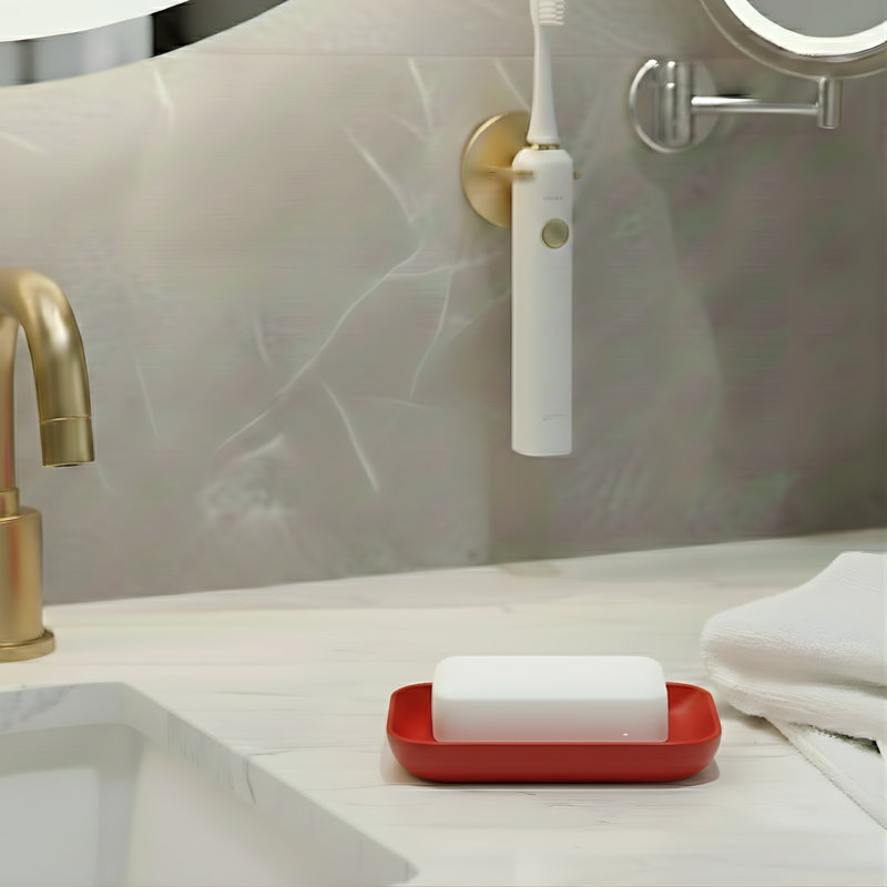 Alabaster Soap Dish, Rose (Red)
