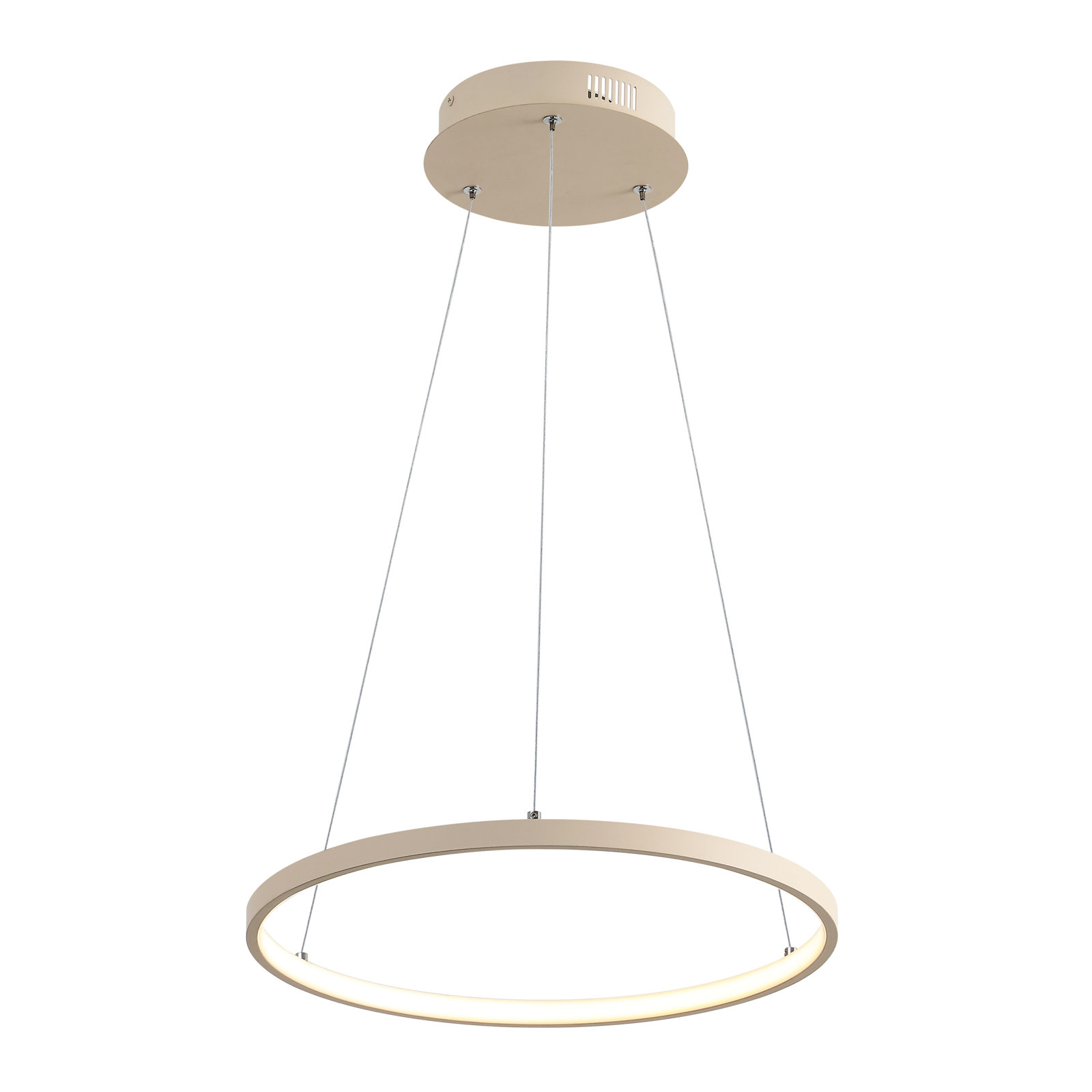 Odin Single Light Dimmable LED Pendant, 0.75" H x 15.75" W x 15.75" D, Beige