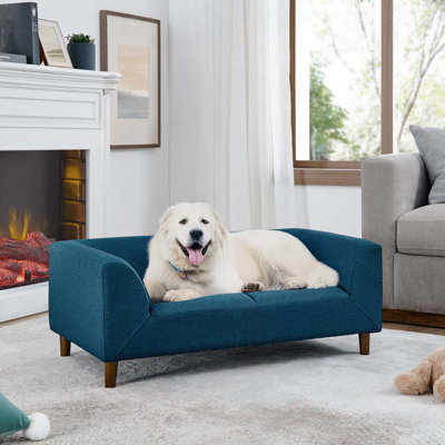 Canapé-lit pour chien doux et confortable avec dossier et accoudoirs