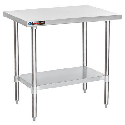 Commercial Stainless Steel Workbench Table with Adjustable Under Shelf - NSF Certified