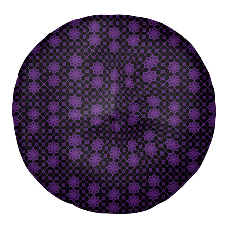 Coussin de sol Katelyn Elizabeth, 26 po x 26 po, Mauve / Noir