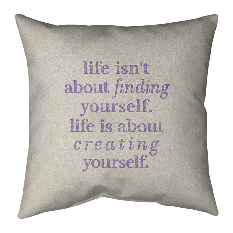 Coussin Handwritten, 16 po x 1 po, Beige / Mauve, Housse de coussin seulement - sans coussin