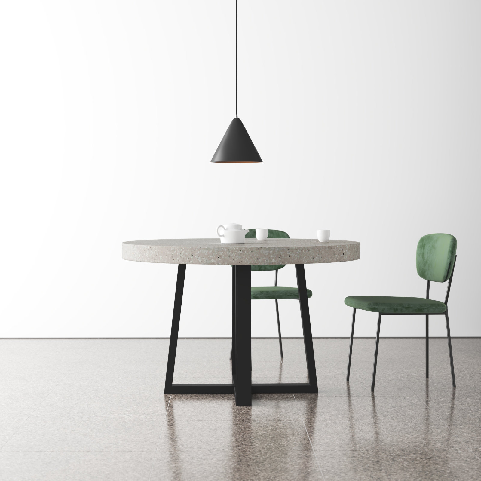 Sherril 47" Dining Table, Light Gray