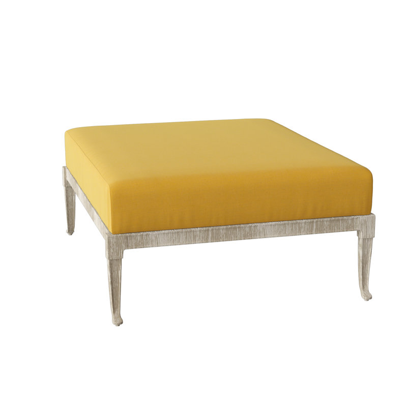 Wiltshire Outdoor Ottoman, Weathered White, Brisa Lasso Distressed