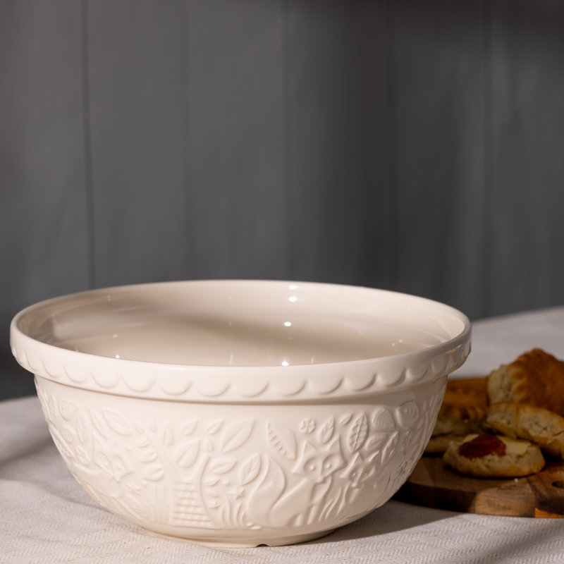 In The Forest 29cm Fox Mixing Bowl, Cream