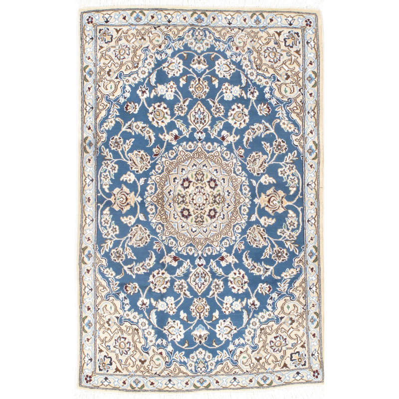 Modra Oriental Area Rug in Light Blue