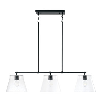 Îlot 3 lumières avec verre transparent ensemencé l 44,5 po x H 10 po Alorie