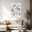 Tokyo Blue Flowers Elegant Modern Abstract Flower Nature Wall Art Print 1 Piece Wrapped Canvas Wall Art-1575442390