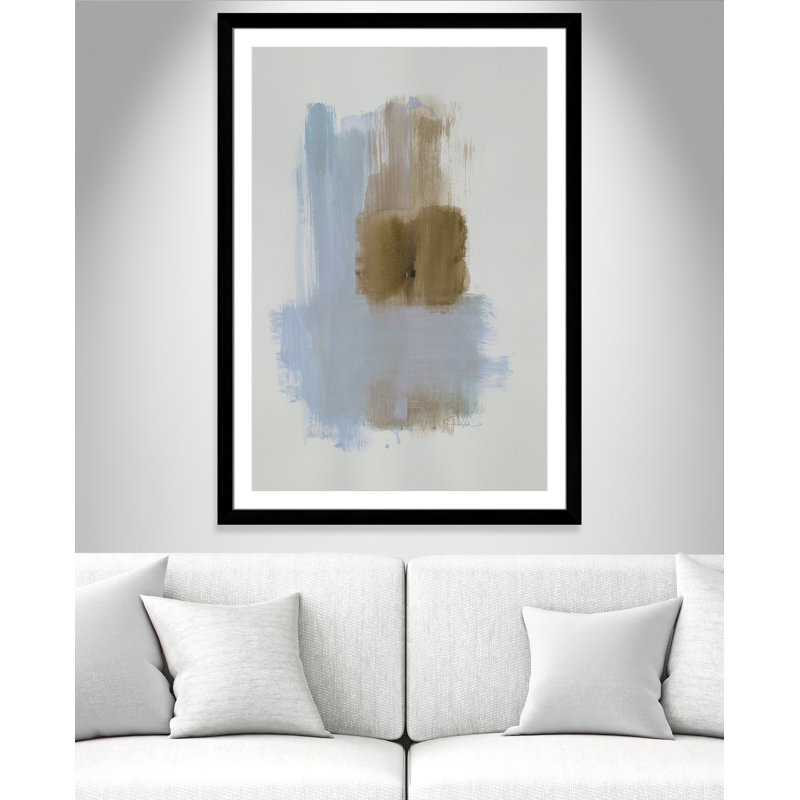 «Esmeray Powder Room Wash IV», reproduction d'art encadrée, H 49 po x l 35 po x P 1,25 po, Cadre cube noir mat