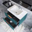 Meuble-lavabo autoportant 30 po à rayures moderne pré-assemblé avec lavabo en céramique