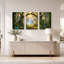 "Green Forest Waterfall" avec arc-en-ciel et ensemble de 3 toiles-1383576806