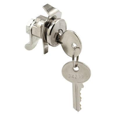 Prime-Line Mailbox Lock  Replacement, Multipurpose Mailbox Lock for Several Brands  ILCO 1003M Keyway, Opens Counter-Clockwise with 90º Rotation, Nickel Finish (1 Set)