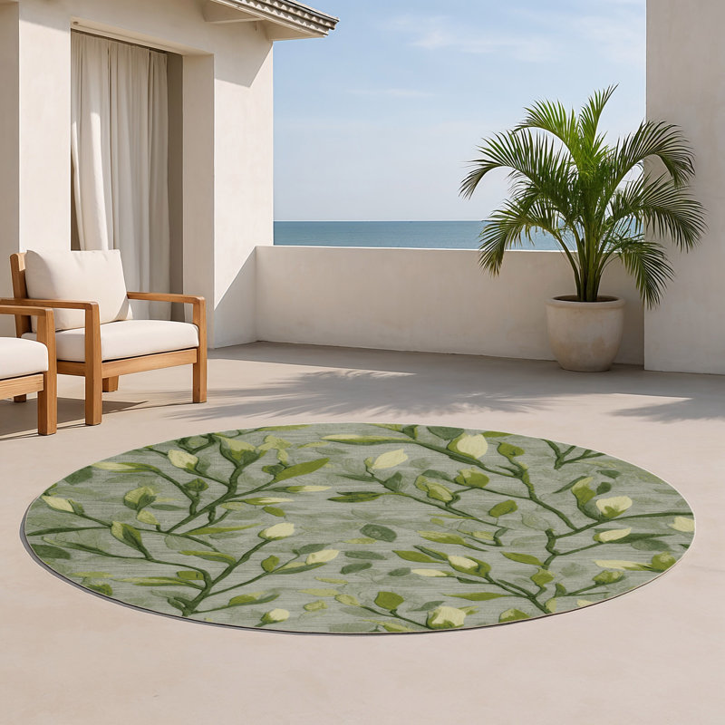 Tapis d'intérieur et d'extérieur brun Nature, Rond 5 pi
