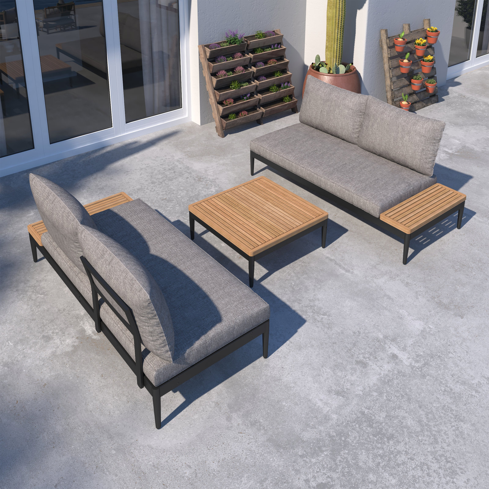 Bernier 4-Person Teak Patio Seating Group