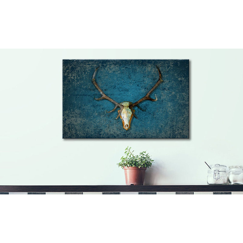 Deer Head - Wrapped Canvas Print, 80cm H x 100cm W, 100% cotton canvas