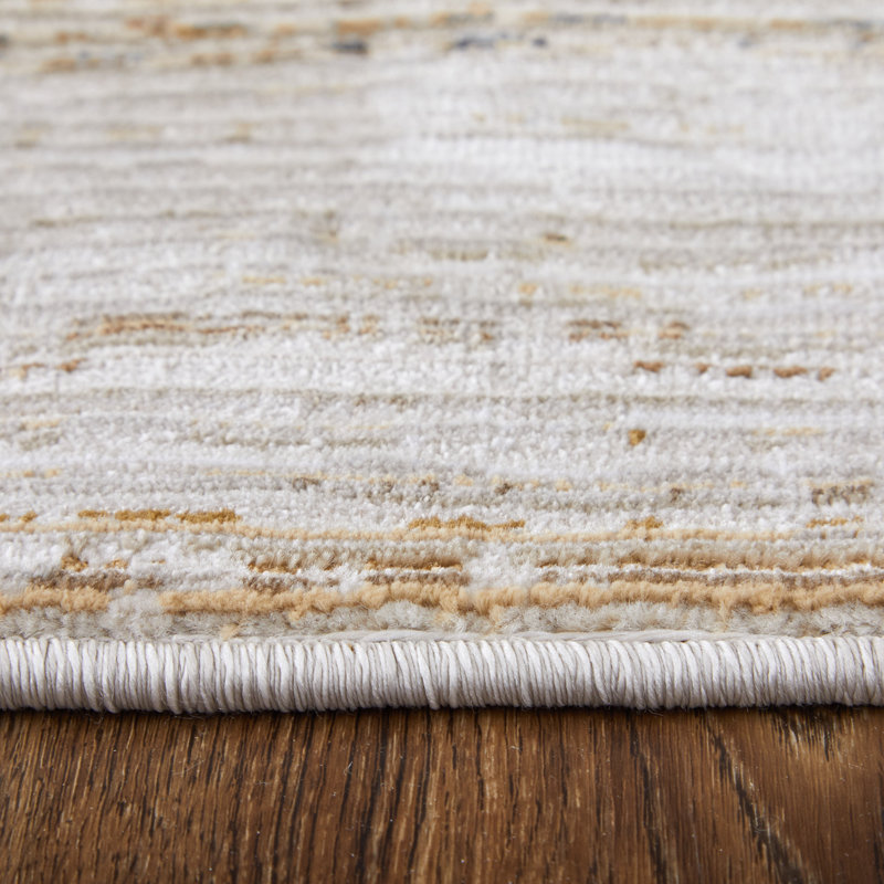 Tapis Esser moderne uni, tapis d'appoint, Rectangle 7 pi 10 po x 10 pi 3 po, Ivoire / Brun / Brun clair