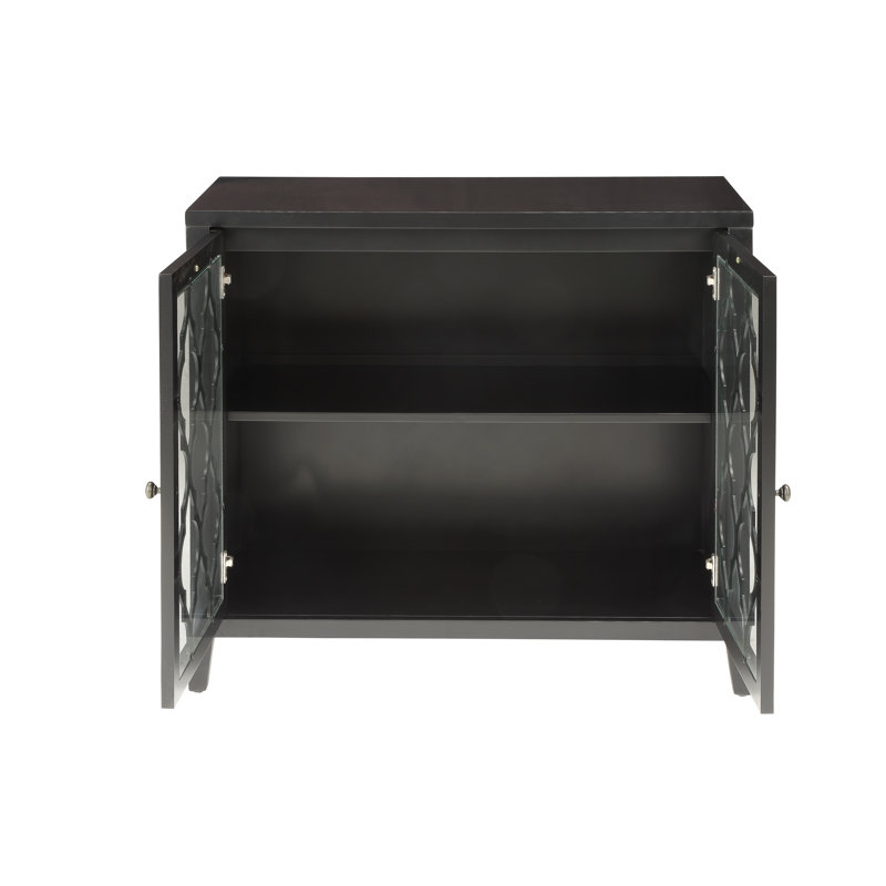 Console Ceara, finition noire, armoire