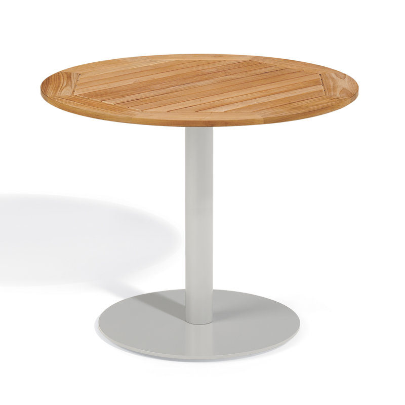 Travira Outdoor Round Bistro Table, 24" W x 24" L, Tekwood Natural