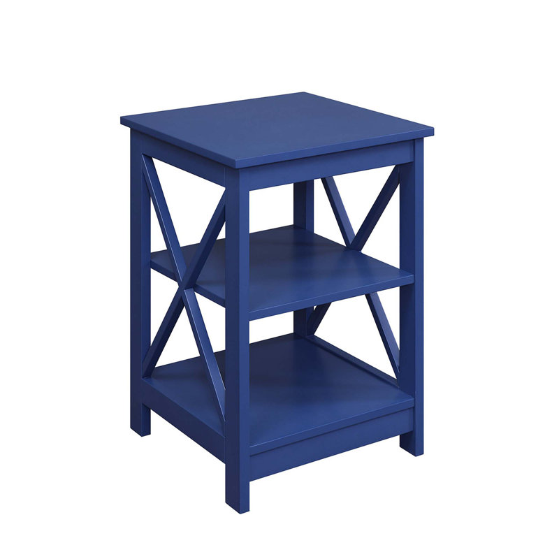 Darek End Table with Storage, Cobalt Blue