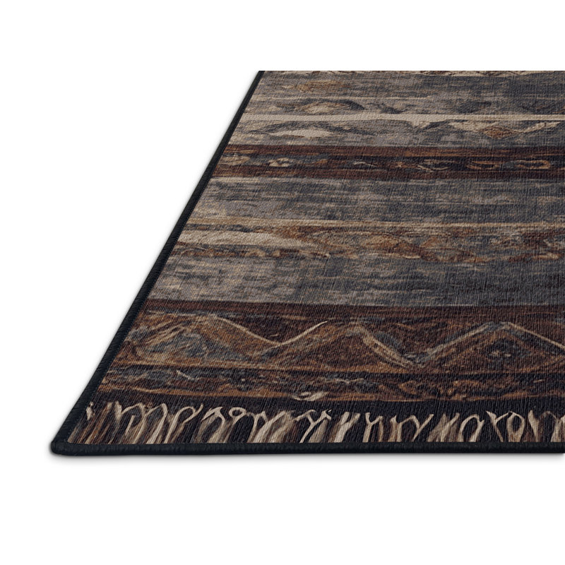 Tapis noir lavable à la machine, Rectangulaire 3 pi x 5 pi