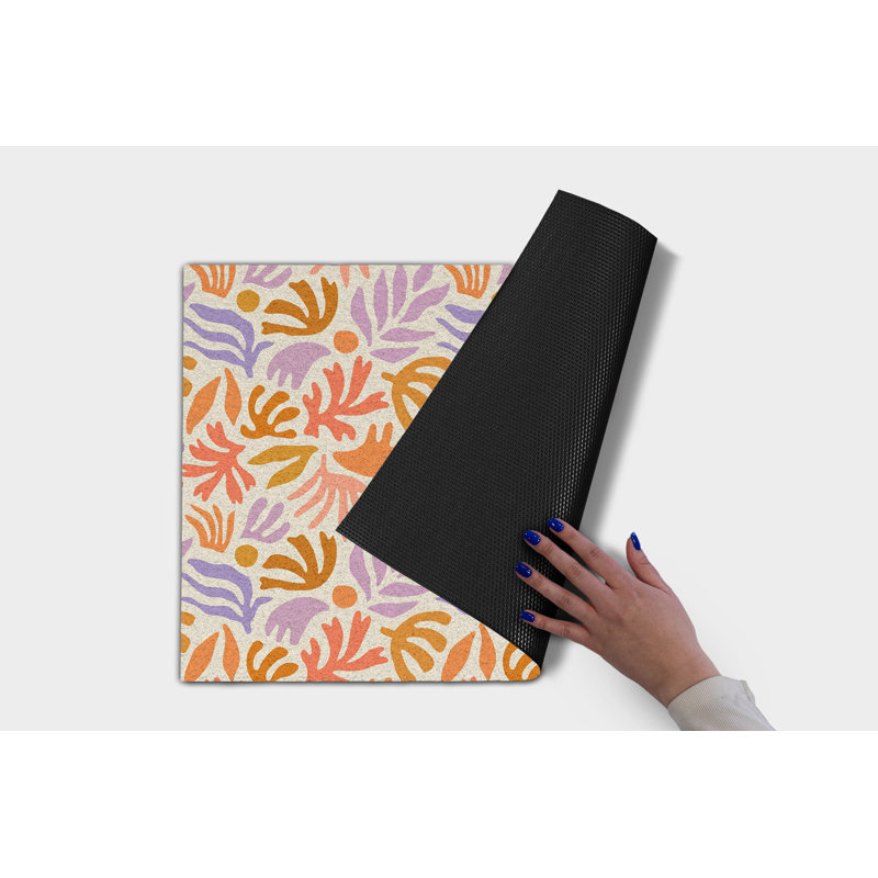 Non-Slip Floral Outdoor Doormat