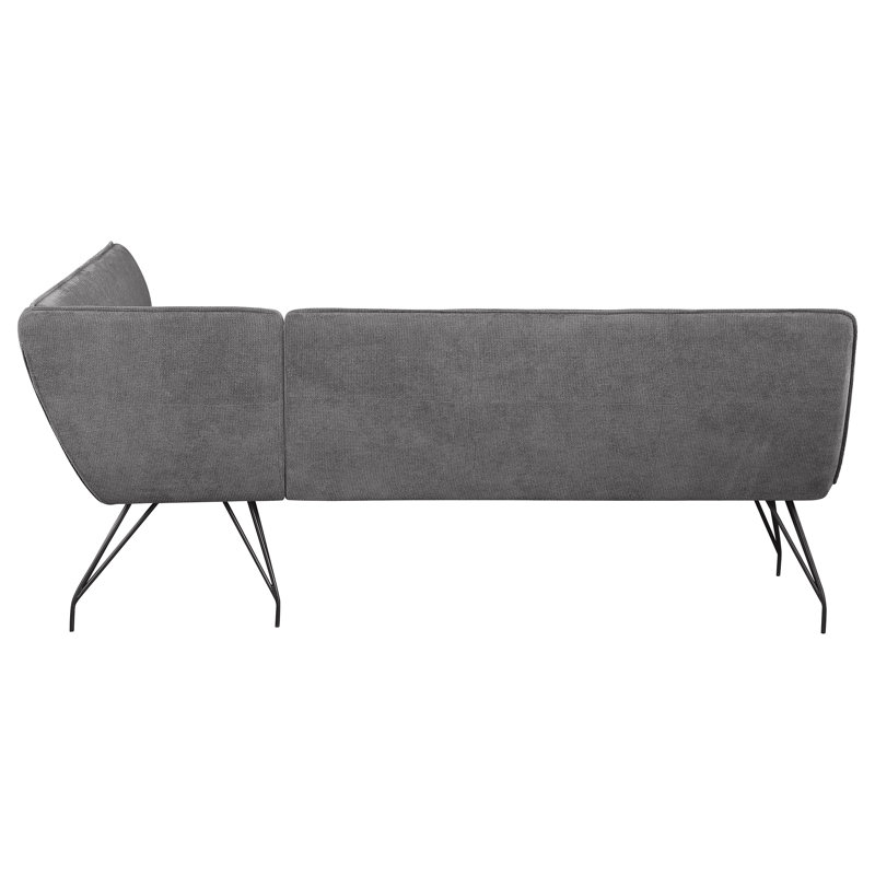 Vestel Fabric Upholstered L-Shaped Nook Dining Bench, Gray