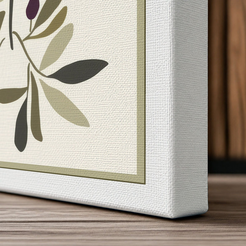 Olive Branches Study Botanical - Wrapped Canvas, 36x24 - 91.4 x 61.0 cm, White Border