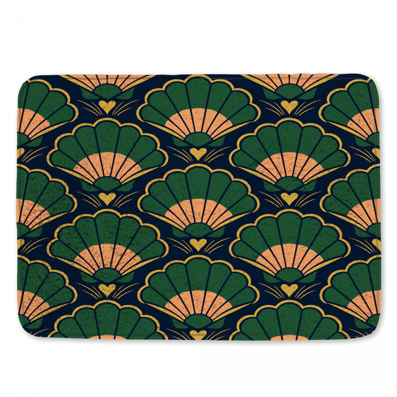 Tapis de bain Art Deco Shells, L 24 po x L 17 po