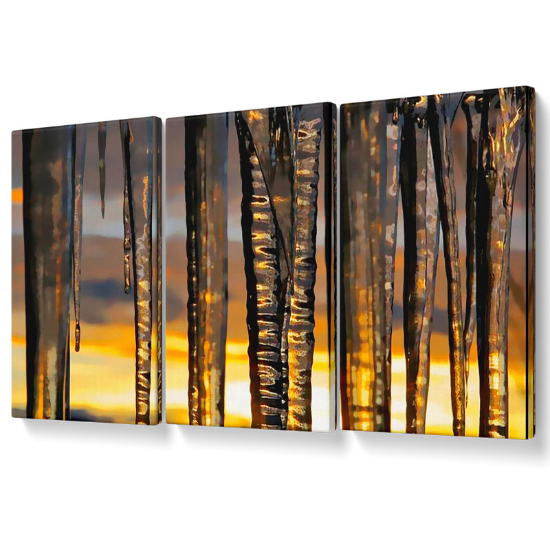 Icicles Canvas 3 Panel Set, 81.3cm H x 163cm W