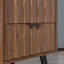 2-Drawer Fluted End Table With Solid Wood Legs, Storage Side Table For Living Room/Bedroom