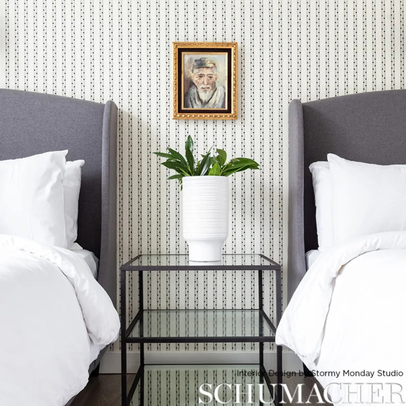 Papier peint Schumacher x David Oliver Ludo, Beige / noir