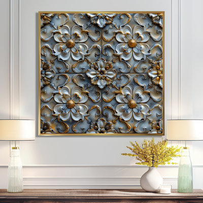 Monochrome Beautiful Vintage Ceramic Tiles III - Abstract Tile Wall Art Print