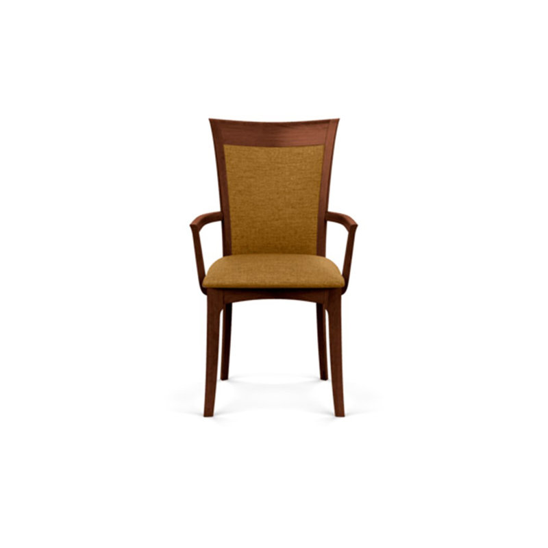 Morgan Upholstered Arm Chair, Cognac Cherry, Microseude Onyx