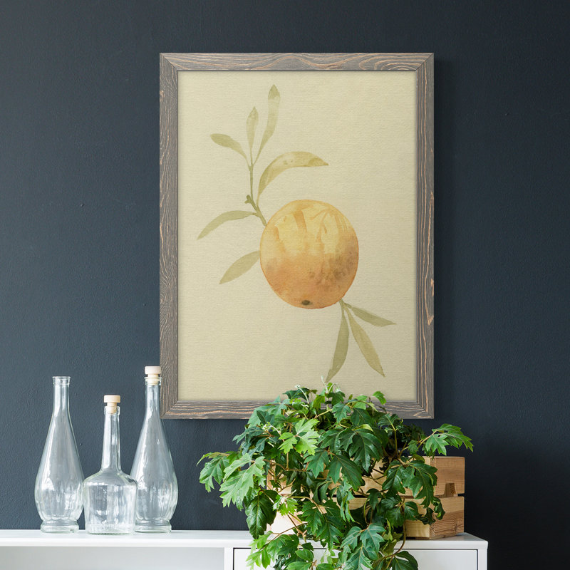 " Dappled Oranges IV " Painting Print, Grey Framed, 23" H x 32" W x 1" D