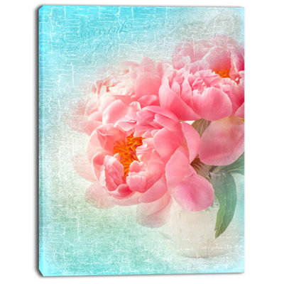« pivoine florals mergeed to blue », impression sur image