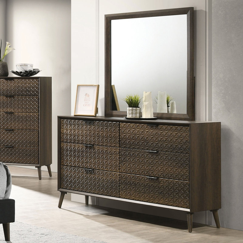 Commode 6 tiroirs avec miroir igbinosa