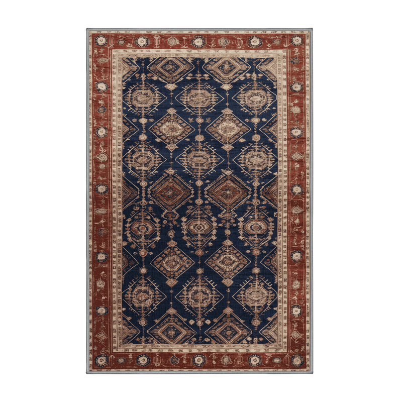 Machine Washable Art Deco Purple Area Rug, Runner 2' x 5'