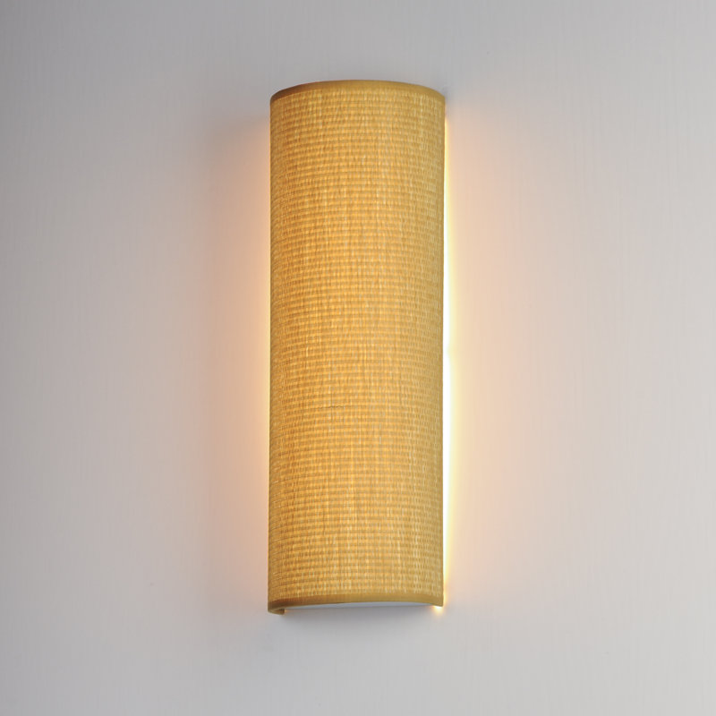 Fabric LED Flush Mounted Sconce, Grasscloth