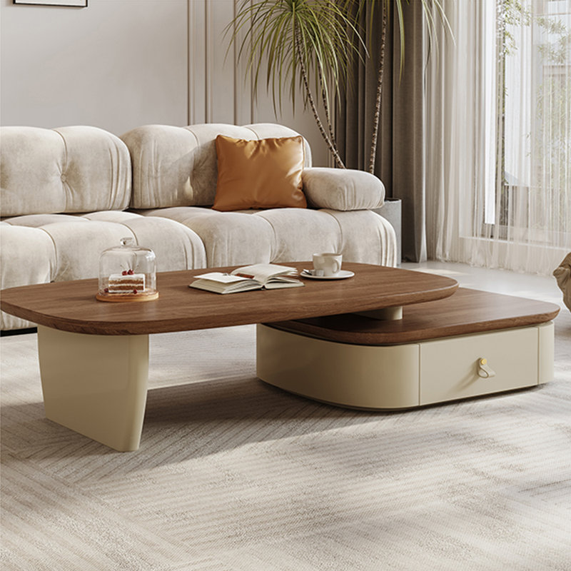 Table basse ovale simple et multifonctionnelle, Brun