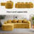 Chenille Boneless L-shaped Sectional Sofa With Curved Armrests And 4 Pillows, , Space-saving Compressed Design, Left-facing-1792597107
