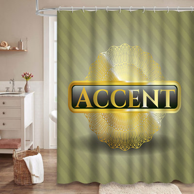 Rideau de douche avec 12 crochets Accent Emblem
