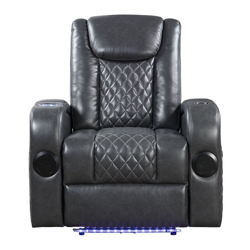 Kuuda Power Motion Recliner with Bluetooth Speaker and Cooling Cup Holder, Dark Gray