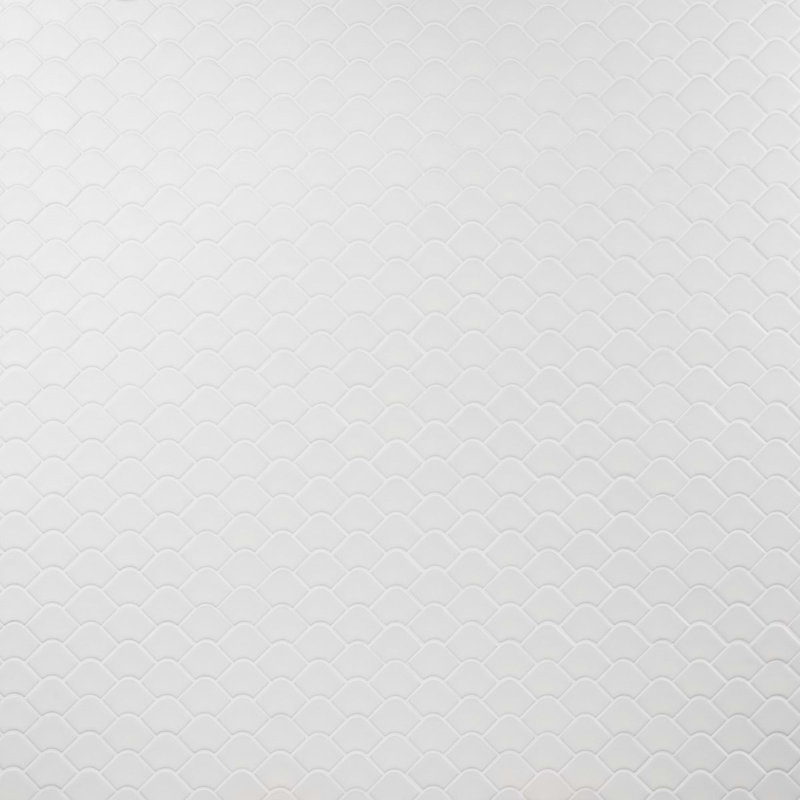 Suki 2X3 Fishscale Matte Mosaic Tile, White