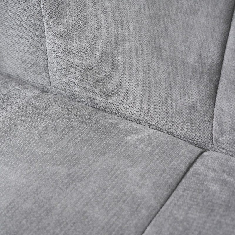 Chaise sans accoudoirs en tissu Kay, Gris clair