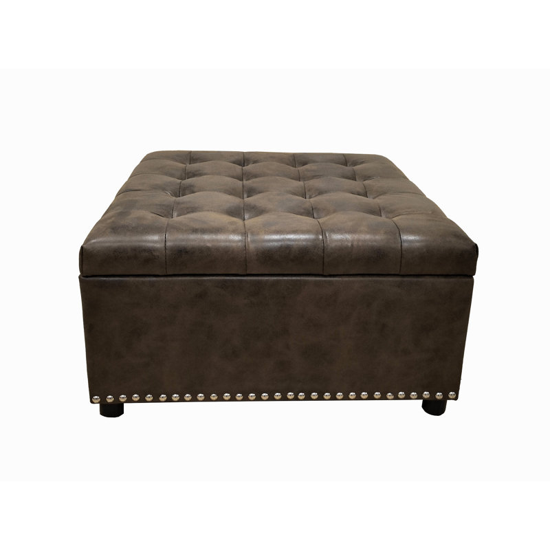 Tufted Storage Ottoman With Studs