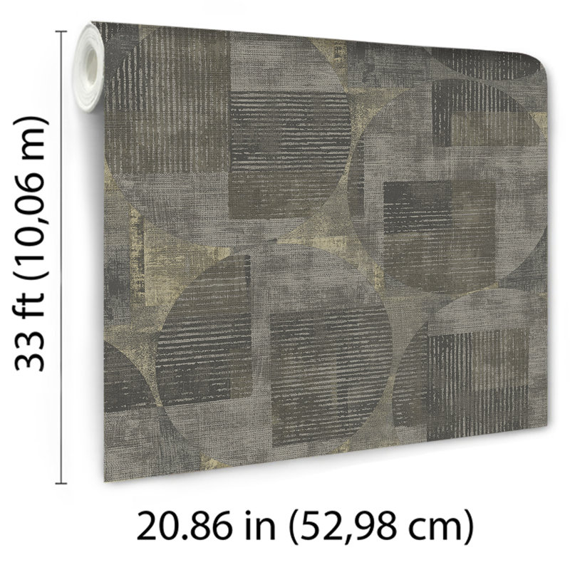 Papier peint géo toile brune, Brun
