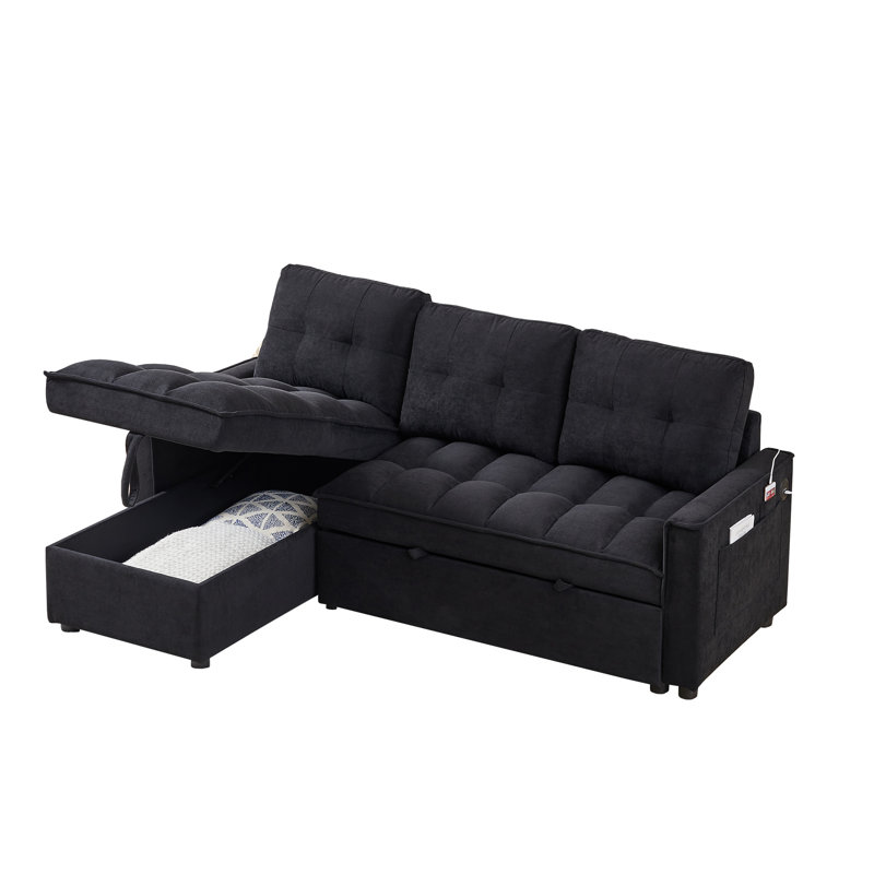 Canapé-lit de 71 po de largeur et peu encombrant, Black